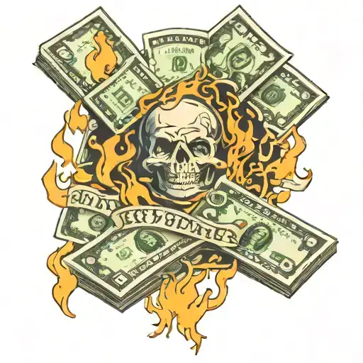 Money With Flames Coming Up Around Dollar Signs With Text Saying Syp Stuff Your Pockets