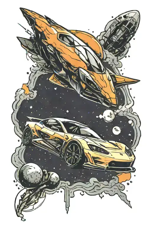 Tesla Roadster Drifting Through Space