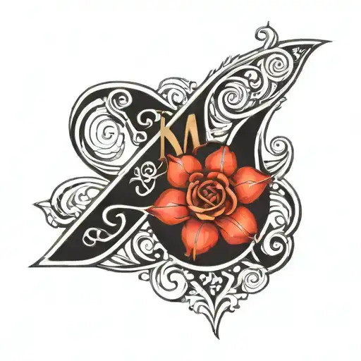 Kma Initials Intertwined Symbolizing Love
