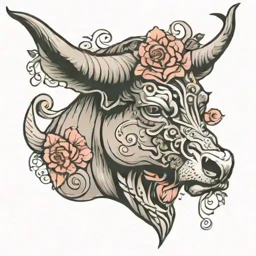 Feminine Bull Head Side Profile