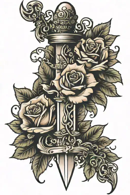 Dagger With Roses