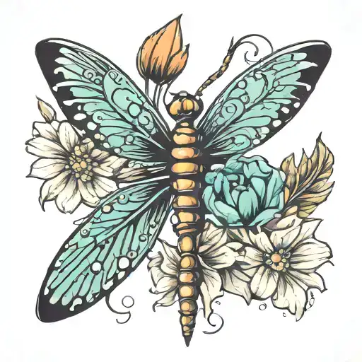 Butterfly Dragonfly Scorpion Feather Poppy