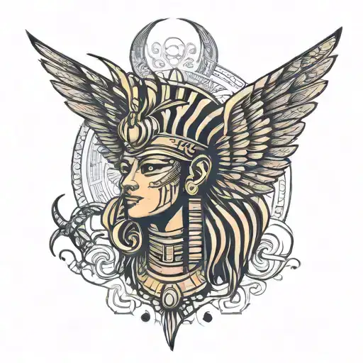 Tattoo In The Style Of Egyptian Mythology