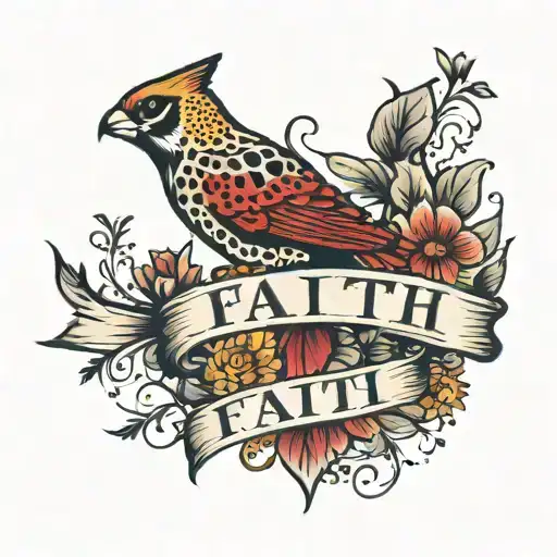 Faith Word With A Leopard Print Cardinal