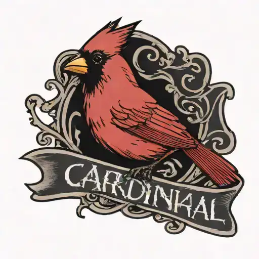 Cardinal With Text 'Push On Through'
