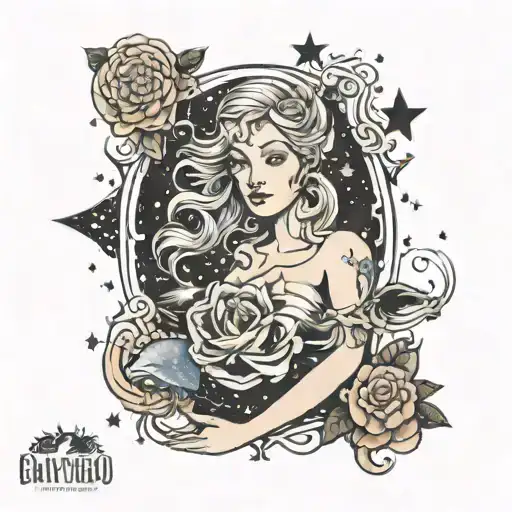 Virgo With Galaxy And Space