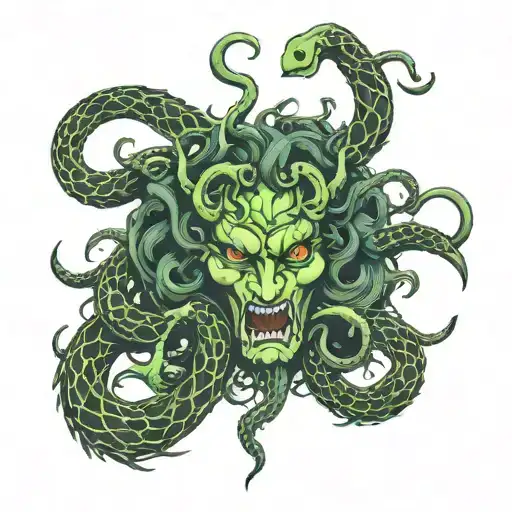 Medusa Thorns Chains Snakes Emotional