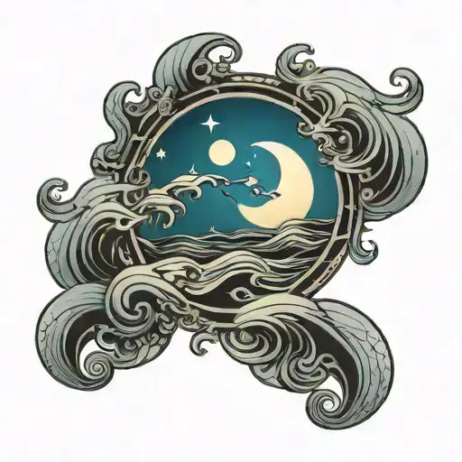 Moon Waves Mirror Reflecting