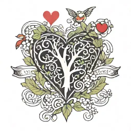 Combine Letter Y With Tree And Heart