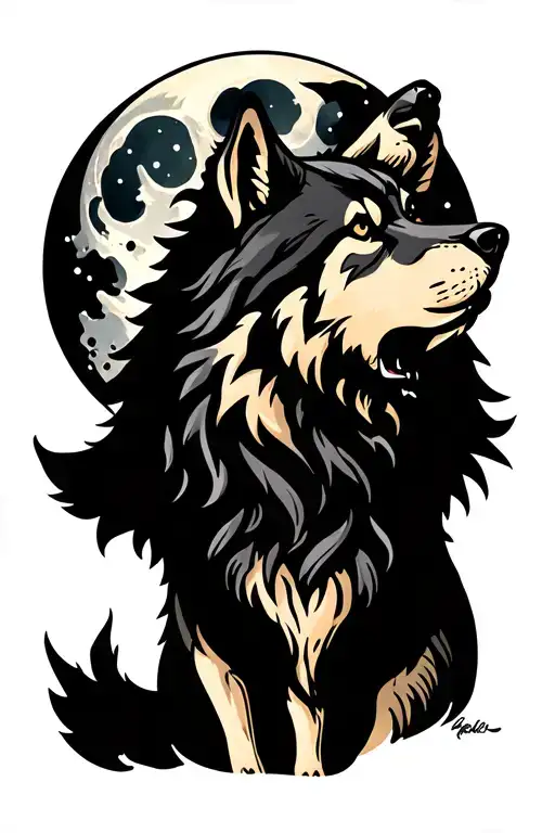 Wolf Howling At The Moon