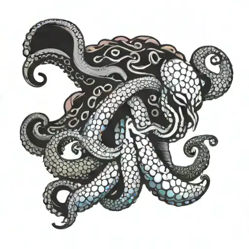 Jallyfish And Octopus Fighting Length Wise