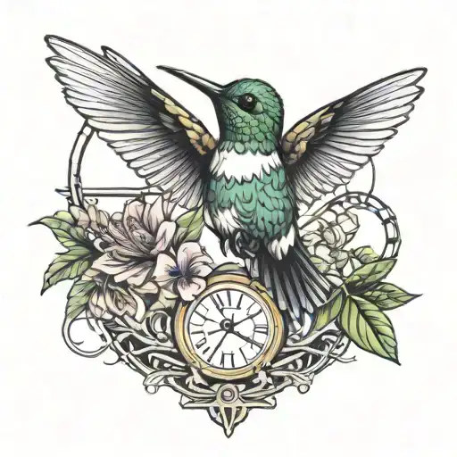 Hummingbird And Railroad Tracks