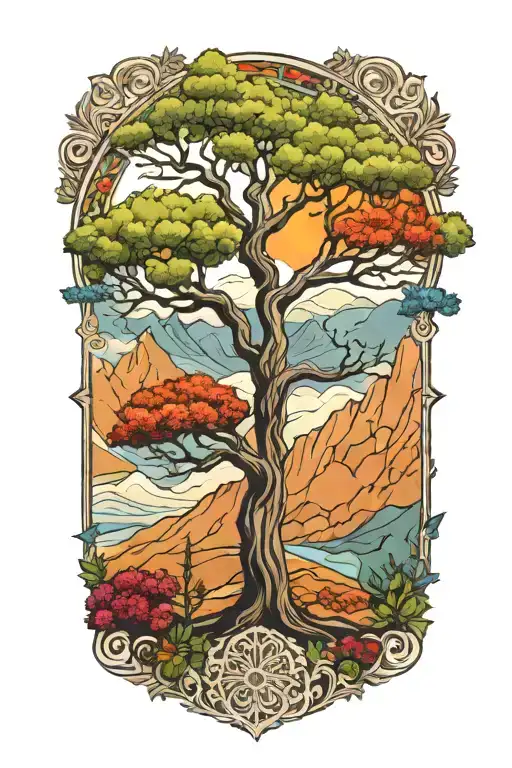 Armenian Tree Of Life Behind Ararat Mountaind And Akhtamar