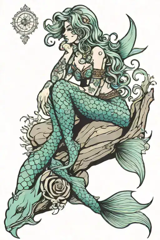 Mermaid Sitting On A Rock