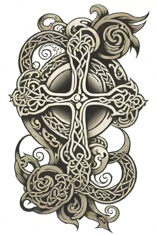 Celtic Cross Yin Yang Symbol