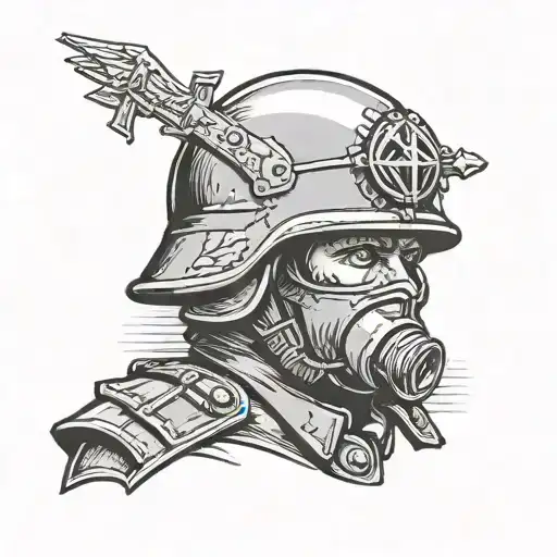 Soviet Soldier Holding A German Helmet