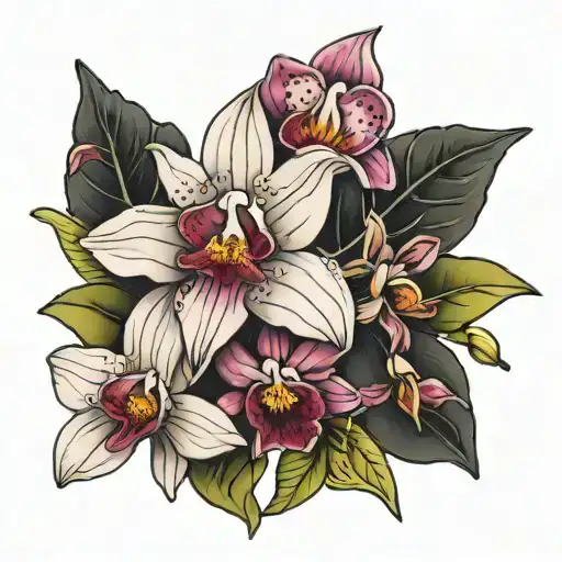 Orchid And Daisy Bouquet