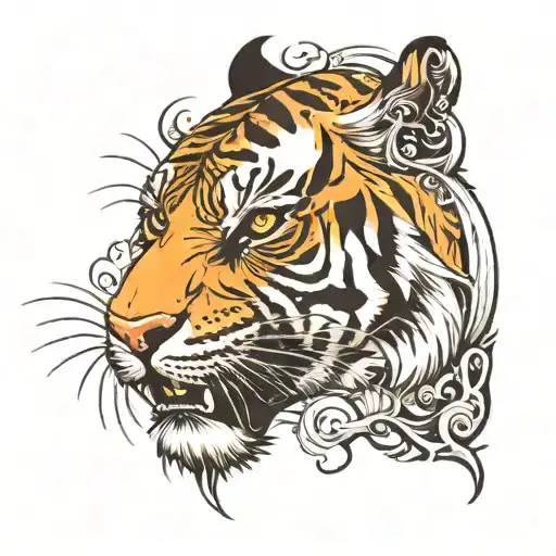 Go Around A Tiger Eyes Tattoo A Big Desigh