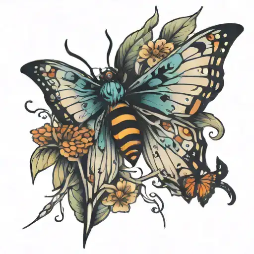 Spider And Butterfly