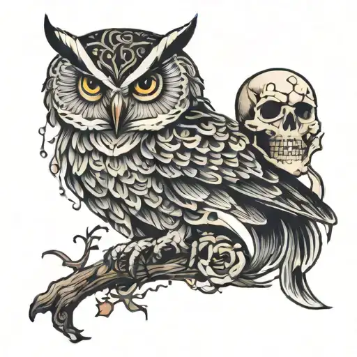 Owl And Skull