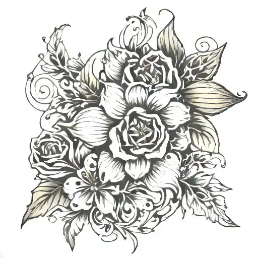 Flower Interwined On Hip