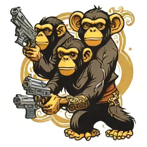 Apes Gangsters With Gun