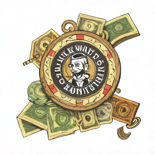Jack Daniels Roulette Wheel Monopoly Man Hundred Dollar Bill Rose Eye