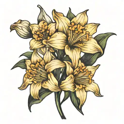 Lily And Narcissus Flower Bouquet
