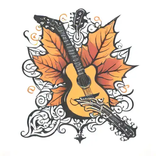 Maple Leaf And Guitar