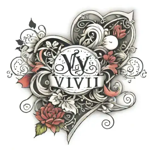 The Name Viivi In Kursiv And With Lots Of Hearts In The Background That Are Fading