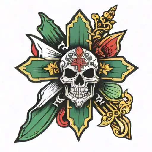 Cross With A Mexican Flag