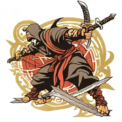 Samarai Crossing Swords With Ninja Warrior