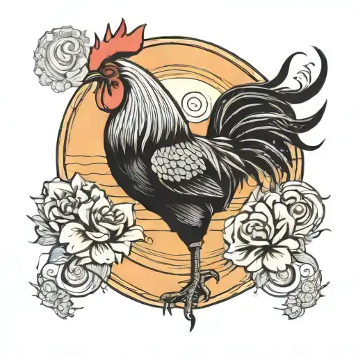 Rooster Sunrise Background