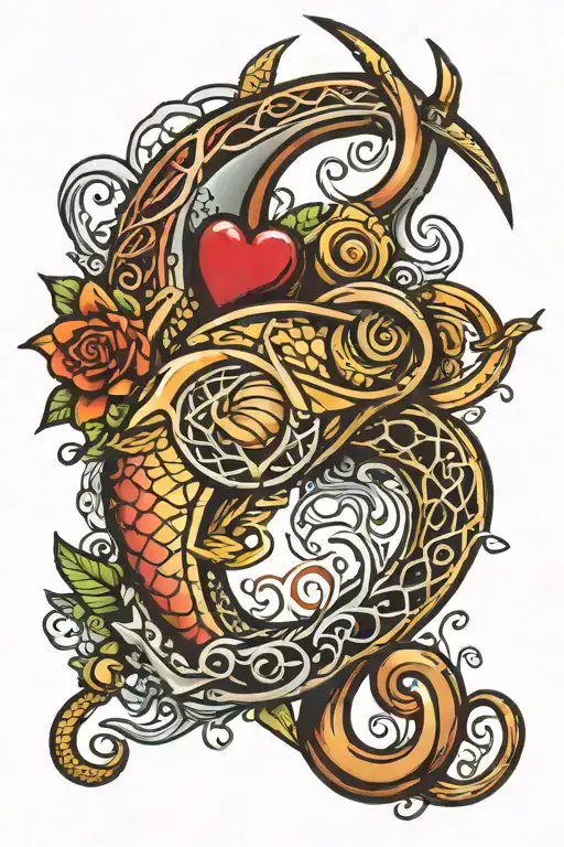 Fishing Hook Hooked With Heart