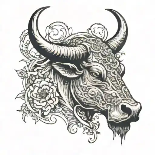 Bull Head With Background Filler