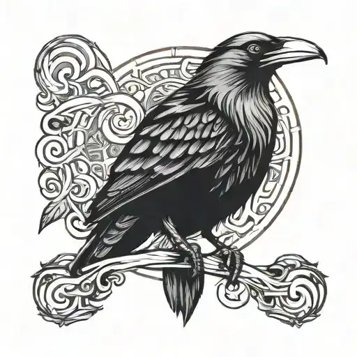 Viking Raven Perched