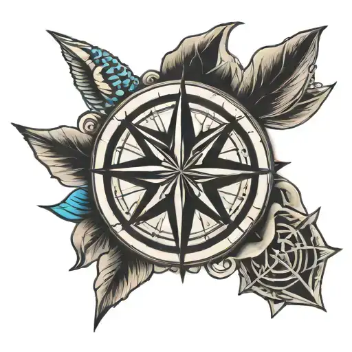 Stool Compass Rose