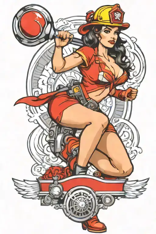 Pin Up Girl Firefighter