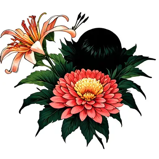 Chrysanthemum And Spider Lily