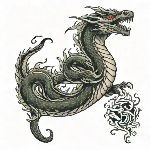 Snake Dragon Breathing Fire