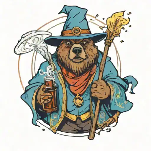 Bear Dad Dressed As A Wizard