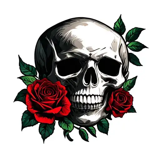 Skull And Roses Dark For Cover