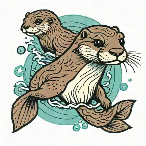 Nautical And Otter Swimming