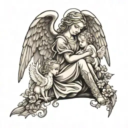 Guardian Angel Protecting Children