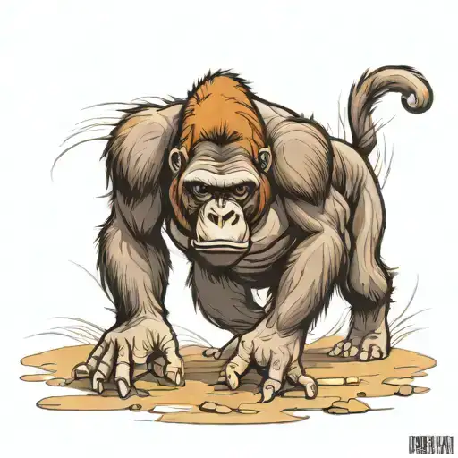 Gorilla Walking On All Fours