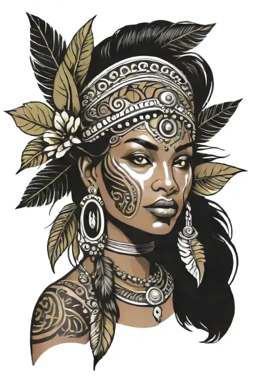 Indian Woman With Martinique Graphic