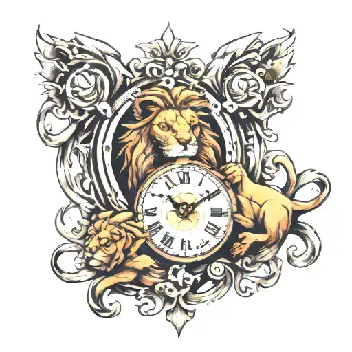 Clock And Lion
