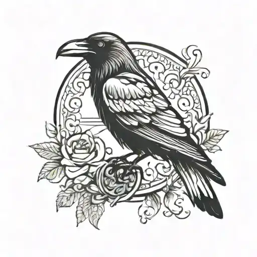 Raven Black Grey White