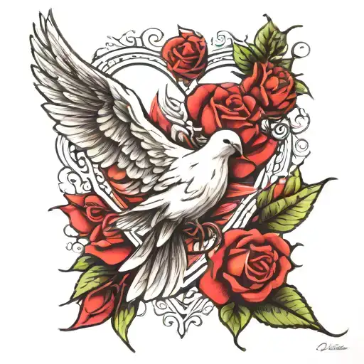 Dove Heart Rose