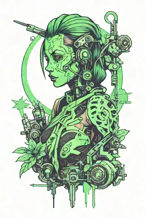 Cyberpunk And Soft Green